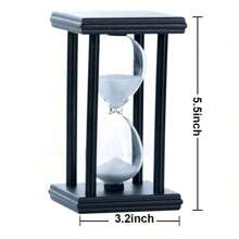 25 Minutes Hourglass Sand Timer,Vintage Sand Timer,Black Wooden Sandglass Timer For Home Desktop Classroom Living Room Decor(30Min, White Sand) - Multicolor - View 3