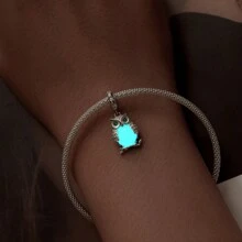 bamoer 1 buah Liontin Botol Harapan Bercahaya dalam Gelap dari Perak Sterling 925, Bentuk Kerang/Kura-kura/Kucing/Bintang, Tema Laut, Cocok untuk Gelang Anak Perempuan DIY - MultiWarna - View 2