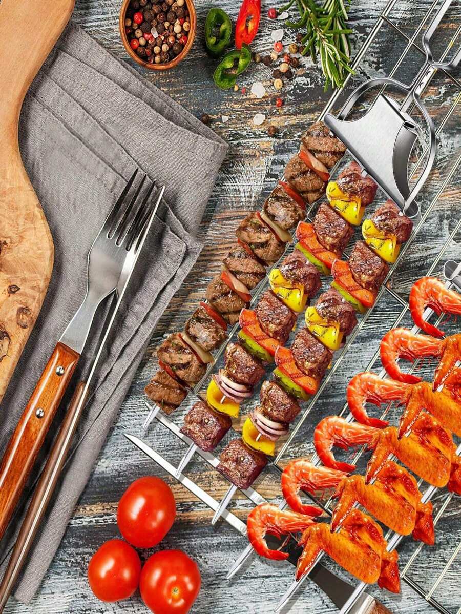 Brochette De Barbecue En Acier Inoxydable De 14 Pouces, Brochette De