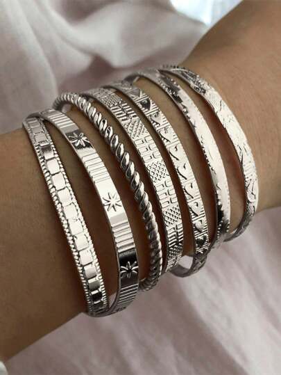 Conjunto de 7 pulseiras femininas de verão para Punhos de Manga
