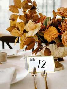 50/100入組/個具有金箔邊框的座位卡,座位卡座,桌面標誌支架,用於中心裝飾,婚禮,聚會,生日照片攝影支架 - 白色 - 查看 5