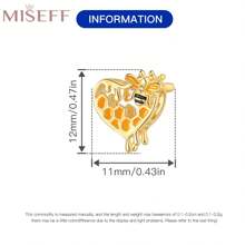 MISEFF 1 pieza del de abeja en panal del corazón plateado en oro de 18 quilates de plata esterlina S925 adecuado para pulseras, collares, manualidades de joyería de lujo, regalo de cumpleaños y San Valentín