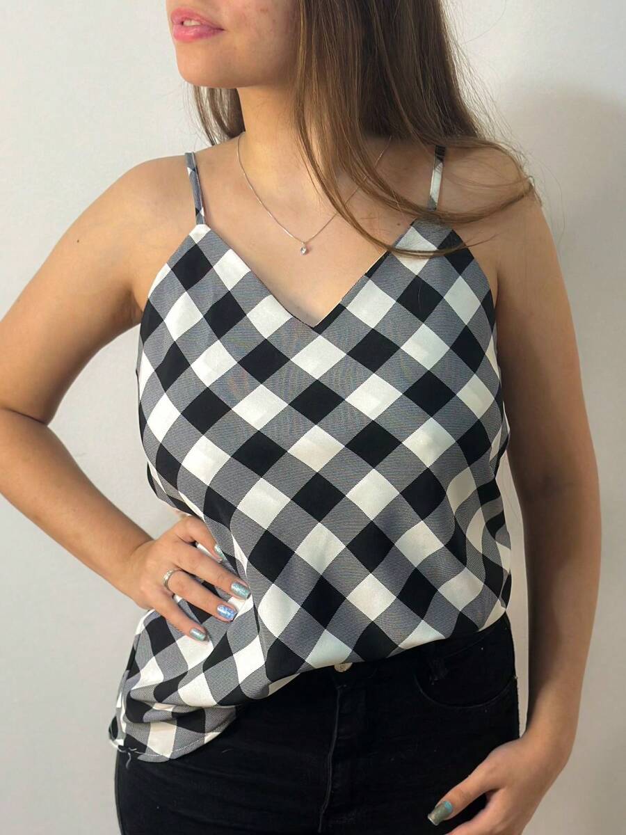 Women Blouses - Black Chess - View 1