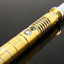 Light Up Saber 15 Colors Change 2 In 1 Metal Light Sword RGB Light Sword Toy - Vibration, Hitting Sound, Breathing Light Effects - Perfect Gift For Boys With Durable Metal Construction Lightsabers - 1PCS Gold - View 4