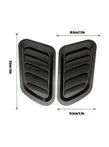 2pcs Car Fake Hood Vent Decorative Air Flow Intake Shark Gills Design Universal Decoration - Black - View 3