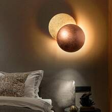 1PC Moon Wall Light, 10in Modern Moon Lamp, Plug In Sconce Led Wall Light, Modern Night Light Wall Mounted Decorative Moon Light Room Decor Rotatable Moon Lights For Bedrooms, Hallway And Bedside - 玫瑰金色 - 查看 1