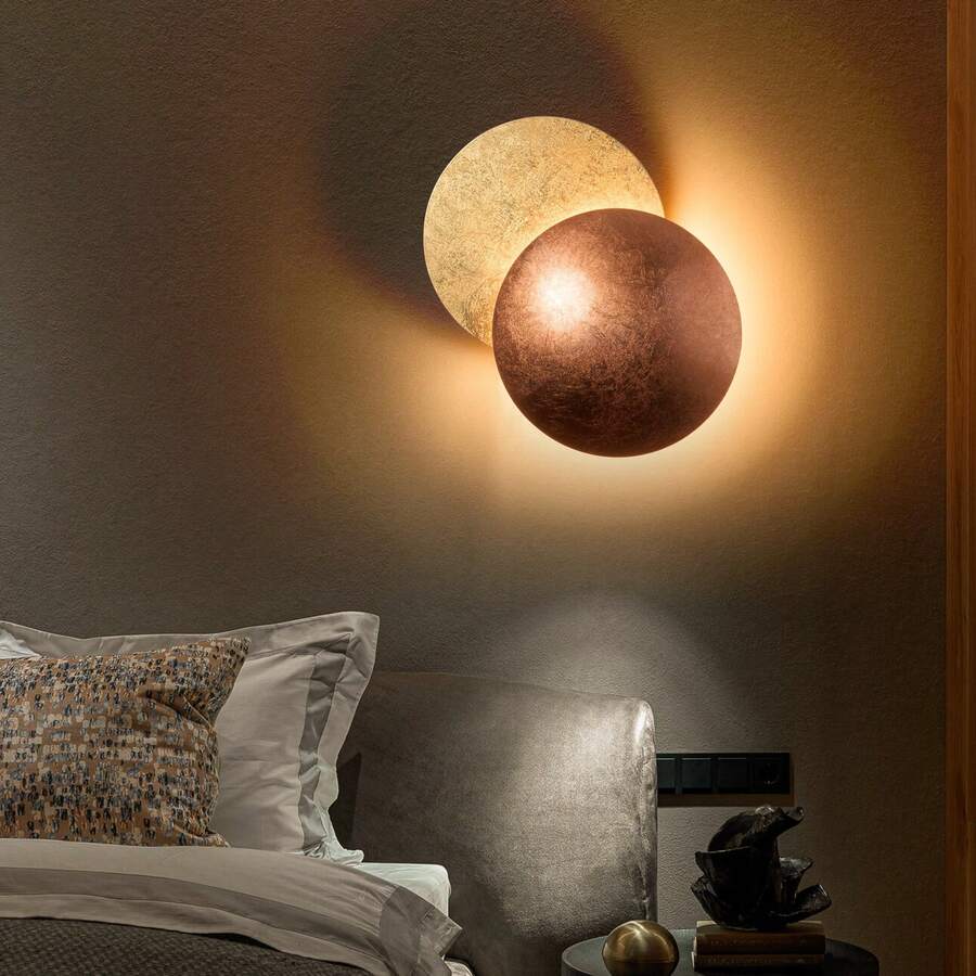 1PC Moon Wall Light, 10in Modern Moon Lamp, Plug In Sconce Led Wall Light, Modern Night Light Wall Mounted Decorative Moon Light Room Decor Rotatable Moon Lights For Bedrooms, Hallway And Bedside - 玫瑰金色 - 查看 1