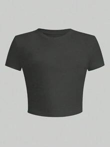 Customized Christmas Or Thanksgiving Gift, Customize Women T-Shirt - Add Your Own Photos/Text (Family Photo, Selfie, Slogan) To Design Your Personalized Printed T-Shirt - Dark Grey - View 2