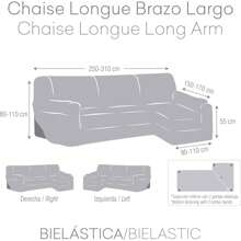 Eysa Chaise Longue Sofa Cover Long Left Arm With Bielastic Fabric Extra Soft Touch - Fabric Armchair Cover For A Perfect Fit Does Not Slip - Armchair Cover 100% Made In Spain
