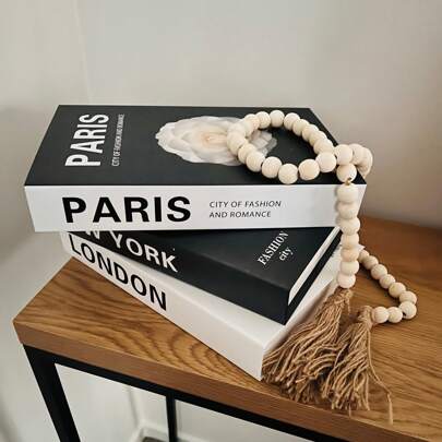 3pcs Modern Folding Decorations Fake Book(Does Not Contain Tassel Beads) - Realistic London, Paris, New York Cityscape Designs, Bookshelf Display Props, Ornaments For Living Room, Study, Library, Home Office, Cafe, Bar Decor - Paper Material, Lightweight, Easy To Assemble,Holiday Gifts, Suitable For All Holiday Decorations Birthday Graduation