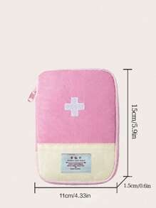 便携式急救包药品收纳袋，旅行整理袋，适用于旅行、学习用品、大学宿舍、医疗用品、露营、户外活动、狩猎、度假 - 粉色 - 查看 3