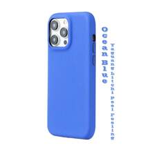 1 件奢华哑光荔枝纹 PU 皮革手机壳适用于 Apple iPhone 15 Pro Max 14 Plus 13 12 11,简约时尚外壳 - 海洋藍 - 查看 25