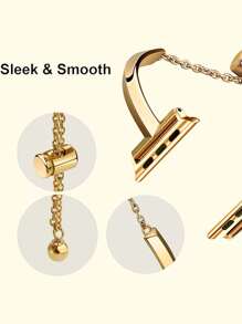 1pc Luxury Shiny Gold Metal Watchband, Compatible With Ultra2, SE, S9/8/7/6/5/4/3/2/1 Series Smartwatch, Fashion Elegant Strap For Young Women, Size 38/40/41mm & 42/44/45/49mm Smartwatch Accessories