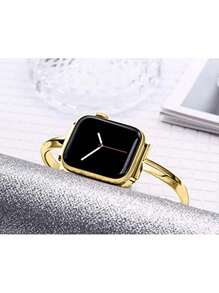 1pc Luxury Shiny Gold Metal Watchband, Compatible With Ultra2, SE, S9/8/7/6/5/4/3/2/1 Series Smartwatch, Fashion Elegant Strap For Young Women, Size 38/40/41mm & 42/44/45/49mm Smartwatch Accessories