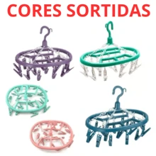 Kit Com 4 unidades Varal De Roupas Oval Calcinha Cuecas 18 Prendedores Íntima Pronta Entrega - Multicolorido - Visão 3