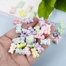 30/60/100 pièces Perles d'espacement d'ours colorés, accessoires de bijoux DIY pour fabrication de bijoux faits à la main et pour décoration