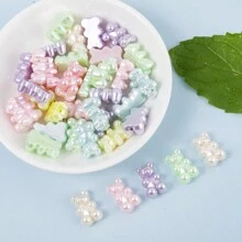 30/60/100 pièces Perles d'espacement d'ours colorés, accessoires de bijoux DIY pour fabrication de bijoux faits à la main et pour décoration