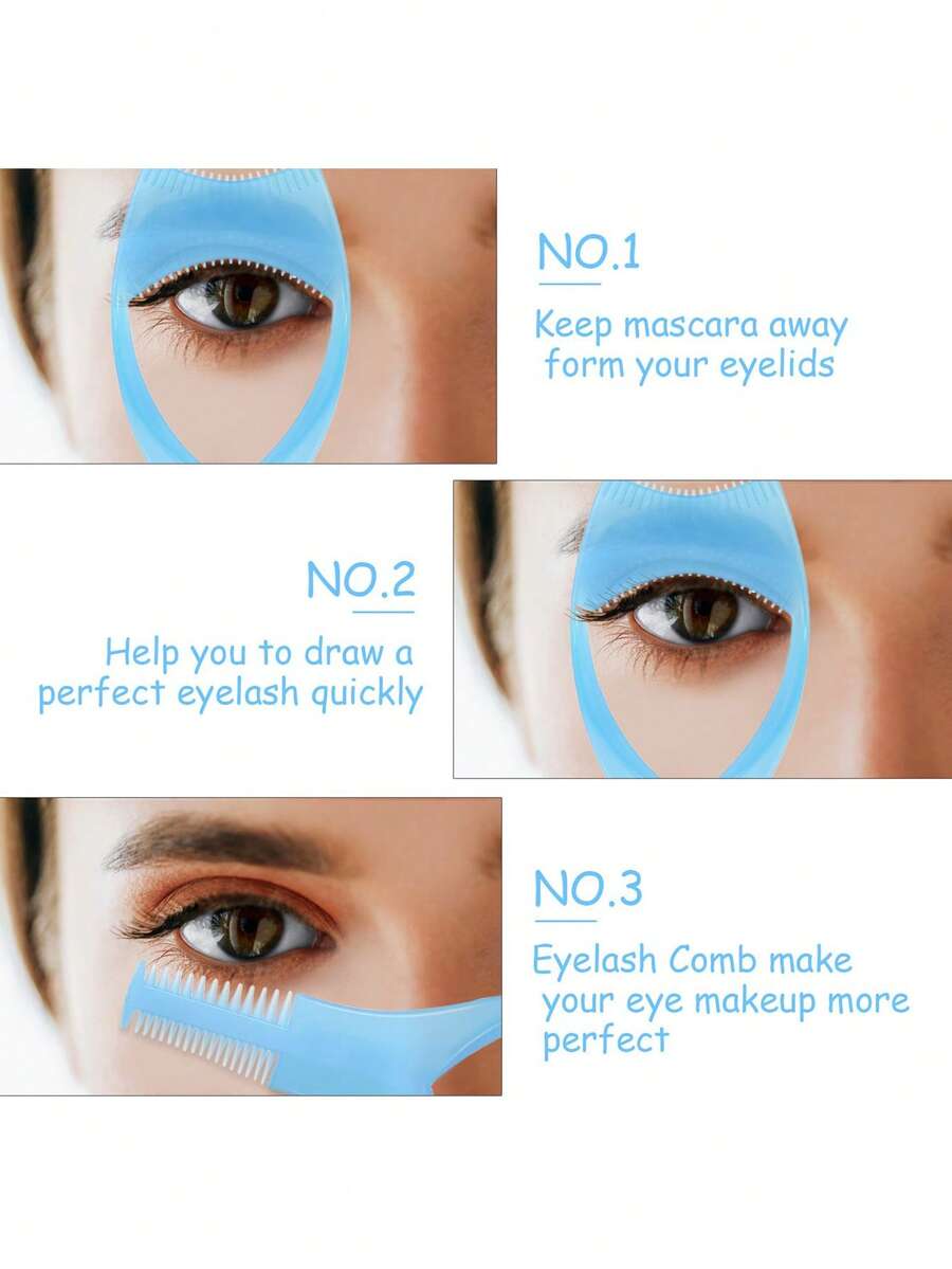 TecUnite 6 Pieces 3 In 1 Eyelashes Tools Mascara Shield Applicator