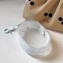 Portable Mini Transparent Zipper Storage Bag, Compact Multi-Functional Organizer Pouch, Earphone Charger Storage Box, With Keychain, Transparent Travel Accessories, Space-Saving Earphone Charger Storage Bag, Multi-Functional Design, With Convenient Keychain - Transparent Storage Bag - View 8