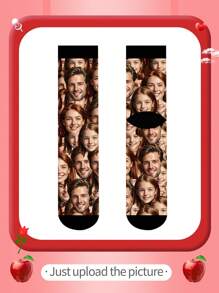 Customized Photo Socks For Men, Can Print Any Pattern, Funny Couple High Socks, Suitable For Valentine's Day, Birthday And Other Occasions, Fun And Personalized, Cartoon Style, Colorful Options, Rich In Patterns Like Dogs, Kittens, Etc., Fashionable And Versatile, Comfortable And Casual, Showcasing Unique Charm. - Multicolor - View 5
