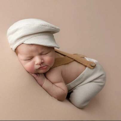 Newborn Photography Clothing Set - Baby Costume, Hat, Suspenders, Pants, Shooting Props, Infant Apparel Baby Shower Family Decorations Gifts Baby Shower Easter Gifts Things For Girls/Boys