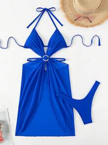 Women Bikini Sets - 藍色 - 查看 1