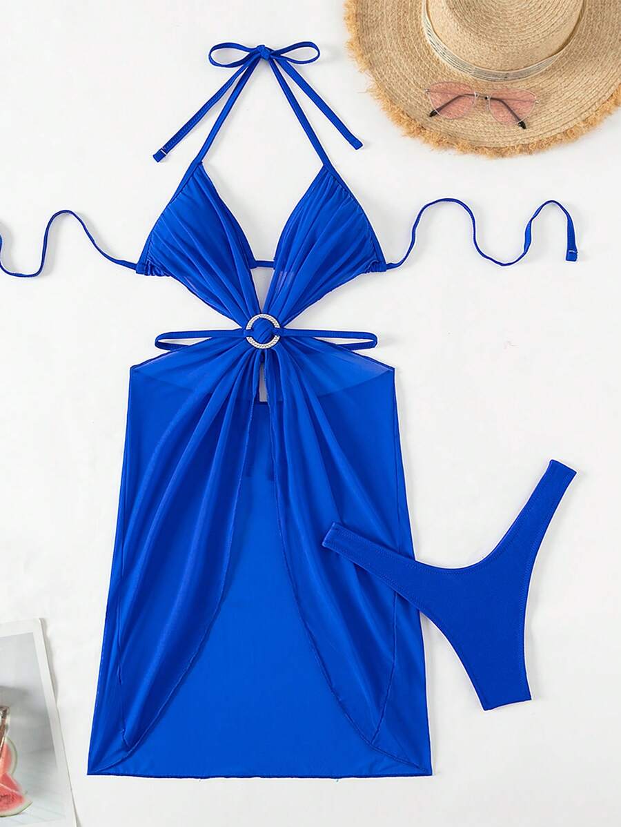 Women Bikini Sets - 藍色 - 查看 1