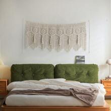 1入組波西米亞風格牆壁裝飾壁掛、窗簾、床頭掛毯，配有短門帘，手工編織流蘇落地窗簾（不包括升降棒）