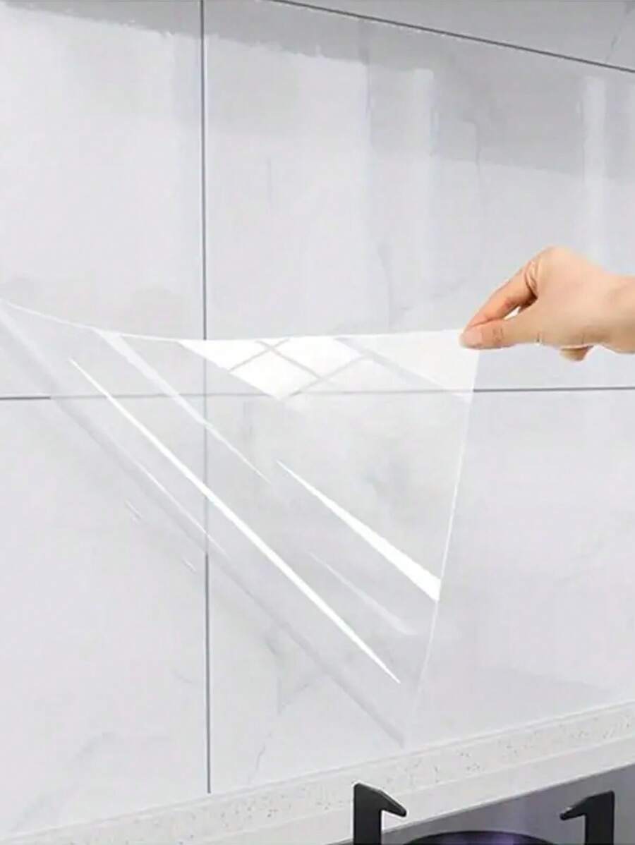 1 件墙壁保护膜透明接触纸自粘墙壁保护膜可拆卸墙壁覆盖防油防水背面防溅保护膜壁纸、贴纸、墙贴花、乙烯基贴花用于家庭装饰、春季装饰品让您的家焕然一新、Rama 装饰贴纸