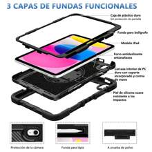 Funda Para iPad 9 8 7 Generación 10.2 Uso Rudo Correa - Negro - Ver 6