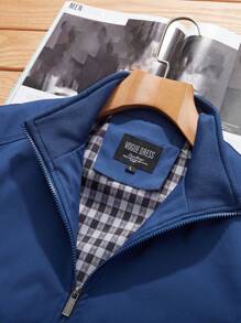 Boyfriend Style Men's Plus Size Loose Fit Solid Color Outdoor Casual Jacket With Lapel Collar For Spring And Summer