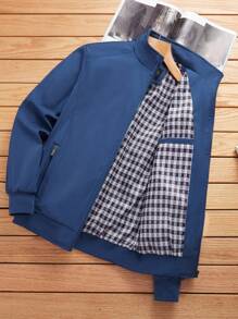 Boyfriend Style Men's Plus Size Loose Fit Solid Color Outdoor Casual Jacket With Lapel Collar For Spring And Summer