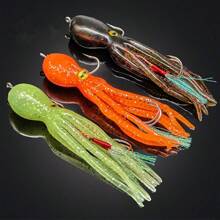 ANFS 1pc Bass Octopus Soft Bait, Heavy Lead Sinkers, Suitable For Trolling Salmon, Bass And Trout - Multicolor - View 11