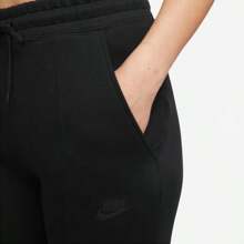 Nike Pantalones jogger casuales al aire libre de cintura media con cordón de Nike, mujer, negro, FB8331-010