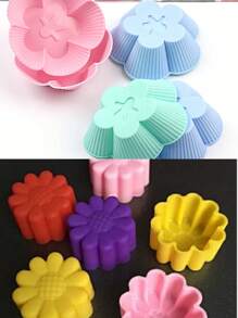 6 Or 12 Silicone Cupcake Muffin Cake Molds Colorful Shapes 7 X 4.5 X 3.5 Cm - 彩色 - 查看 6