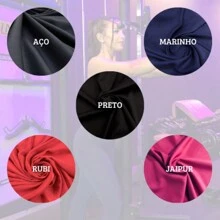 Kit 2 Short Set With Fitness Laces And Top Zero Transparency Gym High Waist - Đỏ - Xem 6