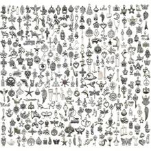 20/30/50/100/200/300pcs Wholesale Bulk Lots Jewelry Making Silver Charms Random Mixed Smooth  Silver Metal Charms Pendants DIY For Necklace Bracelet Jewelry Making And Crafting - Antique Silver - View 3