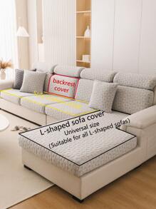 1張編織彈性沙發套，波西米亞風格沙發套，防滑和防貓抓，適用於所有季節和L型沙發，保護沙發