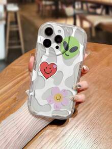 奶油色透明水波纹异形心形花朵绘画手机壳兼容 iPhone 14 Pro Max、13 Pro Max、12 Pro Max、11 Pro Max、XR、7/8 Plus、XS；兼容三星 A03s、A12、A13、A21s、A22、A32、A33、A51、A52、A53、A72、S20 FE；兼容小米和红米系列：Redmi 9、Redmi 9A、Redmi 10A、Redmi 10C、Redmi Note 11、Redmi 12、Redmi 12C - 彩色 - 查看 3