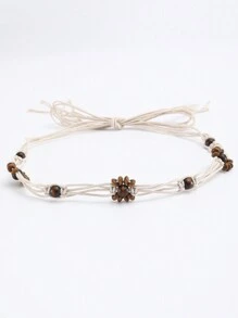 1 件女士波西米亚风蜡绳镂空手工编织装饰连衣裙腰带夏季，学校 - A - 查看 17