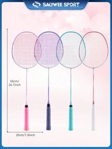 SALYWEE Blossom Rain Series 2pcs Carbon Fiber Badminton Rackets With Free Bag 5U 22-26Lbs Resilient Perfect For Beginners To Pros - Multicolor - View 10