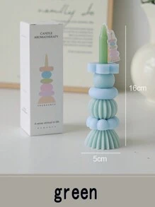 1 pieza Vela aromática apilable geométrica de alegría, adecuada para decoración del hogar, fiestas, decoración de mesa, regalo de festivales, cena, fiesta, relajación/meditación, iluminación ambiental, decoración de habitaciones, regalos
