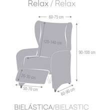 Eysa Relax Armchair Cover With Bielestic Fabric Extra Soft Touch - Fabric Armchair Cover For A Perfect Fit Does Not Slip - Armchair Cover 100% Made In Spain - 粉色 - 查看 2
