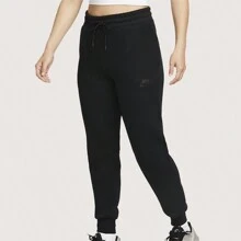 Nike Pantalones jogger casuales al aire libre de cintura media con cordón de Nike, mujer, negro, FB8331-010