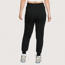 Nike Pantalones jogger casuales al aire libre de cintura media con cordón de Nike, mujer, negro, FB8331-010