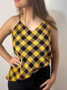 Women Blouses - Yellow Chess - View 1