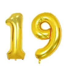 40英寸10/11/12/13/14/15/16/17/18/19数字气球，玫瑰金、金色、银色铝膜气球，适用于生日派对周年纪念装饰、圣诞节 - 多色 - 查看 16