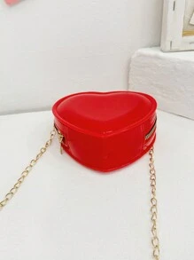1 Túi Đeo Ngang Nhựa PVC Màu Kẹo Sáng Bóng Cho Bé Gái, Khóa Kéo, Túi Mini Dễ Thương Để Sử Dụng Hàng Ngày - A - Xem 5