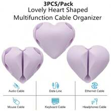 3PCS/Pack Unique Heart Shaped Cable Holder Multifunctional Adhesive Cabel Organizer Cable Tie Clip Cable  Securing Clip Headphones Cable Clips  Lovely Heart-Shaped Car Cable Holder Car Charger Line Clasp
