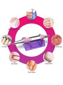 35000 Rpm Pulidor de Uñas Profesional - Taladro Eléctrico de Uñas, Herramienta Pulidora de Uñas, 110V/220V Set de Manicura, Pedicura y Uñas de Acrílico Set de Lima Quita Uñas, Pedicura, Pedicura, 6 Almohadillas para Pies, Salón de Belleza, Hogar, Principiante, Equipo de Cuidado Personal Productos para el Cuidado de Uñas Rosa, Blanco - Rosa Pálido - Ver 6